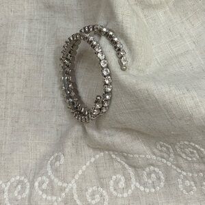 Silver Rhinestone Metal Wrap Bracelet